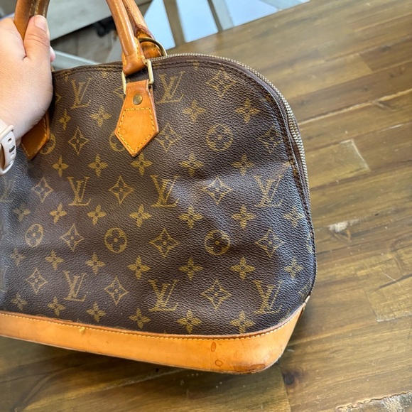 LV Louis Vuitton Vintage Alma PM Canvas Monogram Leather Tote Classic Lock - Picture 2 of 13